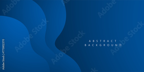 Abstract gradient background with Blue wave and black shadow color. Vector illustration photo