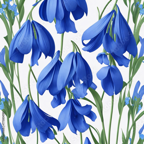 Charming Bluebell Flower Simple Pattern: Nature's Minimalist Beauty