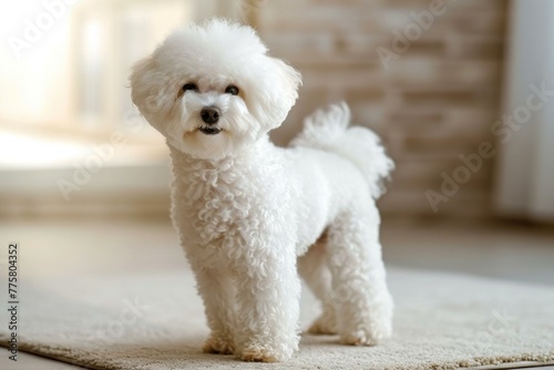 Soft Adorable bichon dog. Domestic animal studio canine sweet. Generate Ai