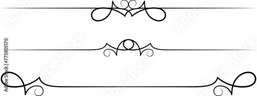 black and white set of delimiters for text, dividers