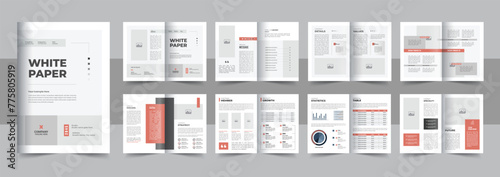 Corporate white paper template layout, white paper layout or White Paper Design layout