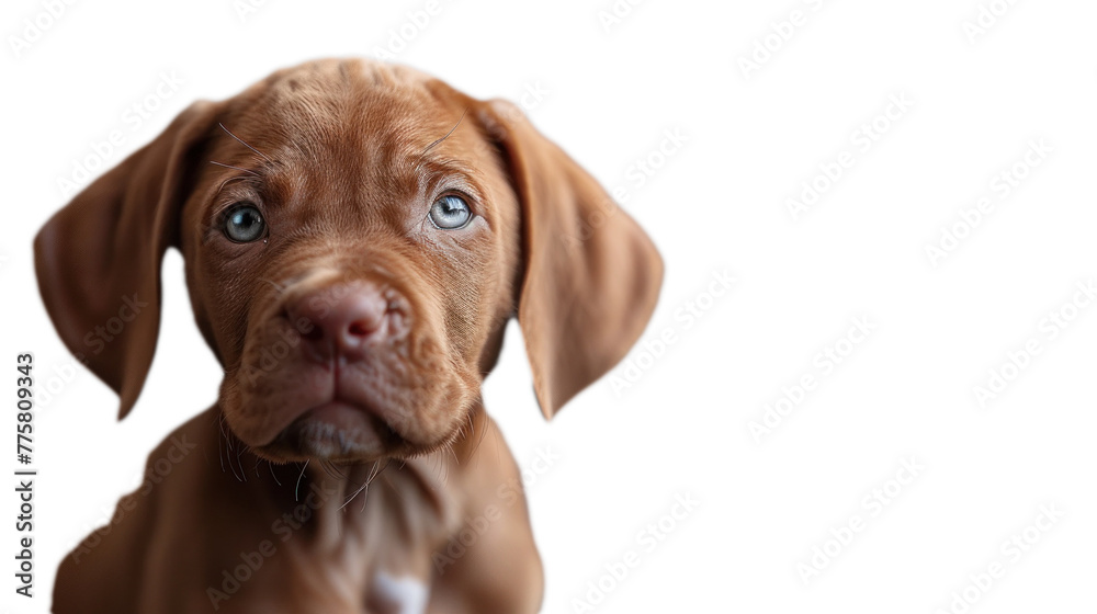 Cute puppy with copy space text