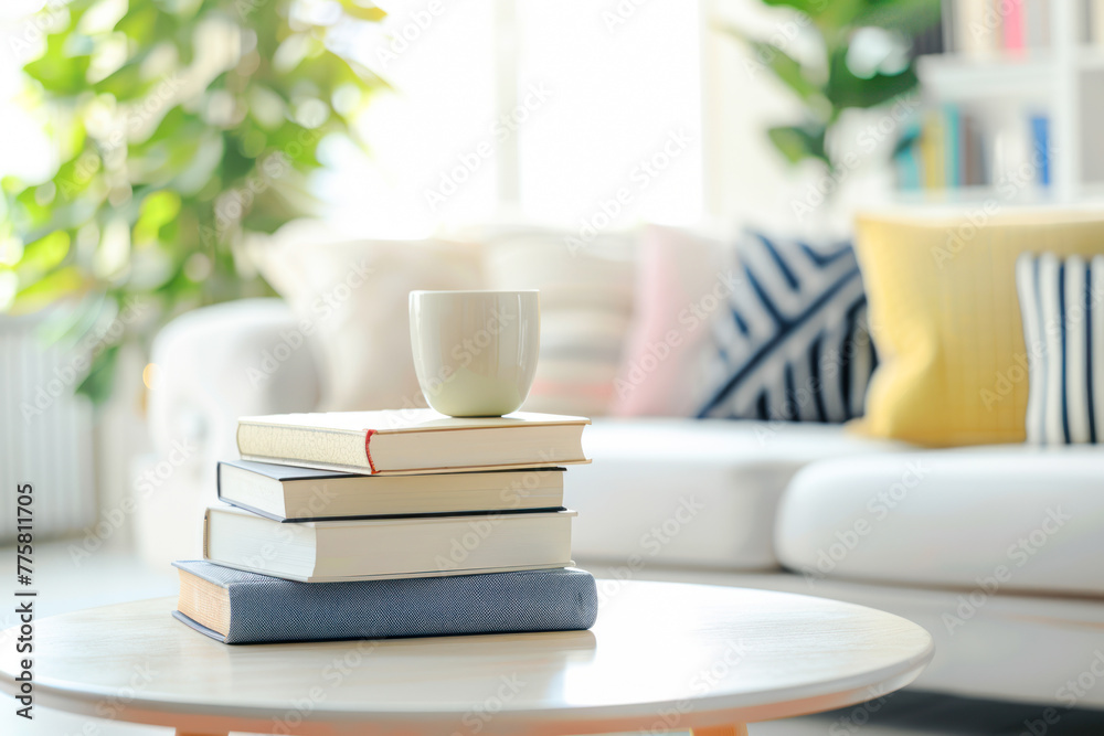 Books on a coffee table in a modern interior Books on a coffee table in a modern interior