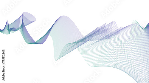 onde design fluttuante suono magnetico olografico diagramma scienza gradiente trasparente vettoriale png viola verde photo