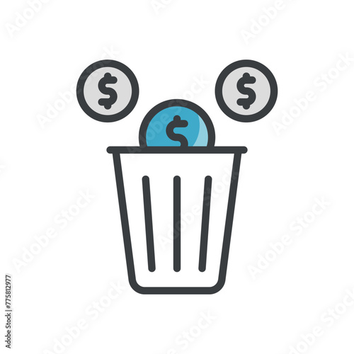 money waste vector icon