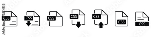 File format extensions icon set in line style. Document file type format simple black style symbol sign for apps and website, vector illustration.