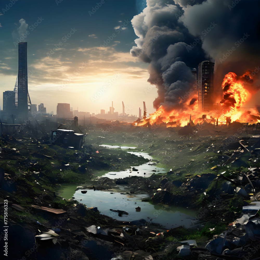 The Earth after the apocalypse disaster