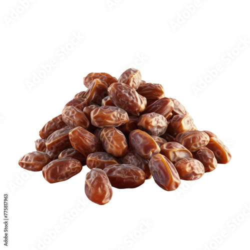 Dates piled on transparent background