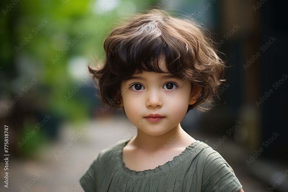 A young girl with brown hair