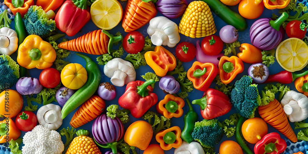 Colorful Cuisine: Fresh Vegetables on Red Plate