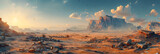 The ruined world environmental pollution, trash,
Desert fantasy scenery landscape 3D illustration
