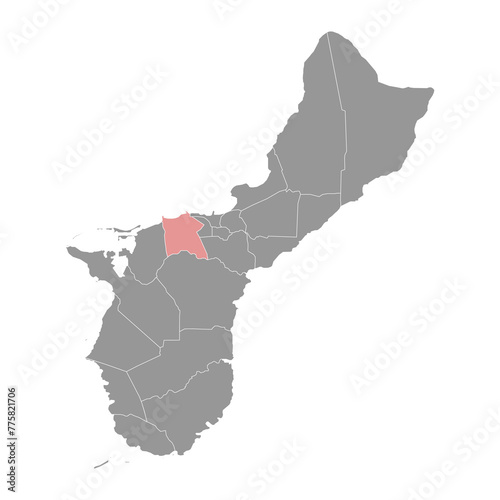Asan Maina municipality map  administrative division of Guam. Vector illustration.