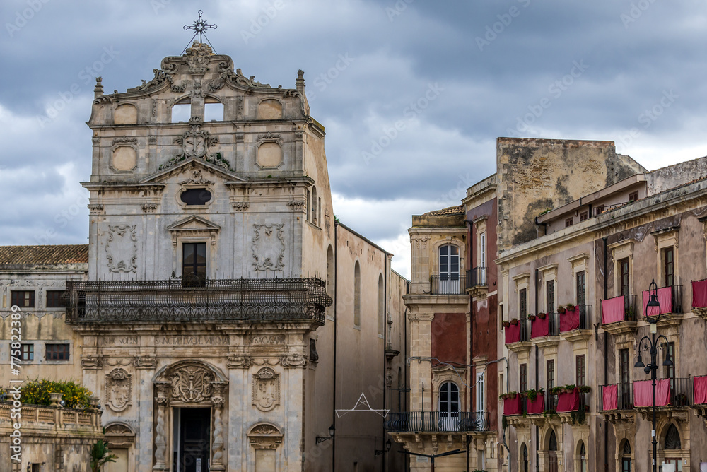 Saint Lucy Church on Cathedral Square, Ortygia island, Syracuse, Sicily Island, Italy