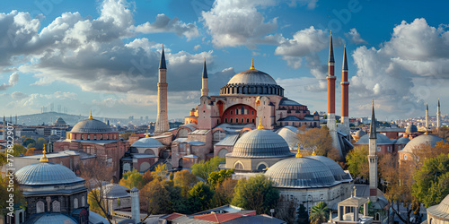 Historic Splendor: Sunny Day Architecture with Hagia Sophia
