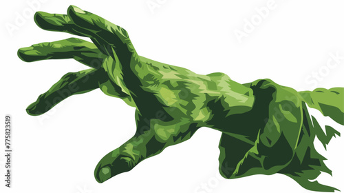 Hand human up with green color long sleeve vector illustration