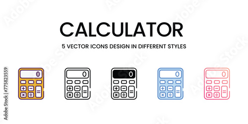 Calculator  icons different style vector stock illustration