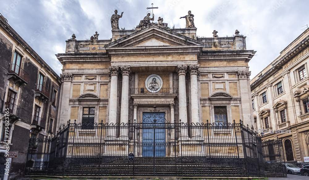 Church of San Biagio on Stesicoro Square in Catania, Sicily Island, Italy