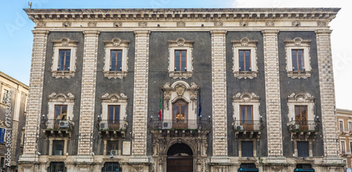 Canvas Print Palace of the Seminary of the Clerics in historic part of Catania city, Sicily,