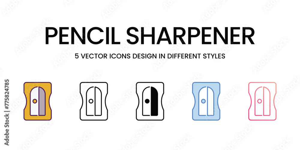 Pencil Sharpener icons different style vector stock illustration Pencil Sharpener icons different style vector stock illustration
