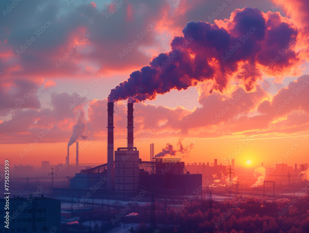 Environmental Impact: Industrial Power Plant and Carbon Emissions