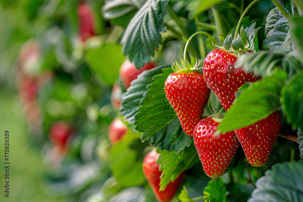 strawberry on a branch isolated strawberry on a branch isolated
