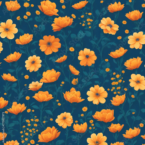 Seamless patterns of field blooms