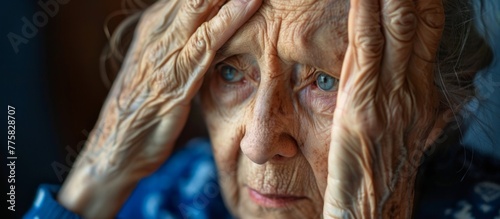 An older woman with wrinkles and aging hands