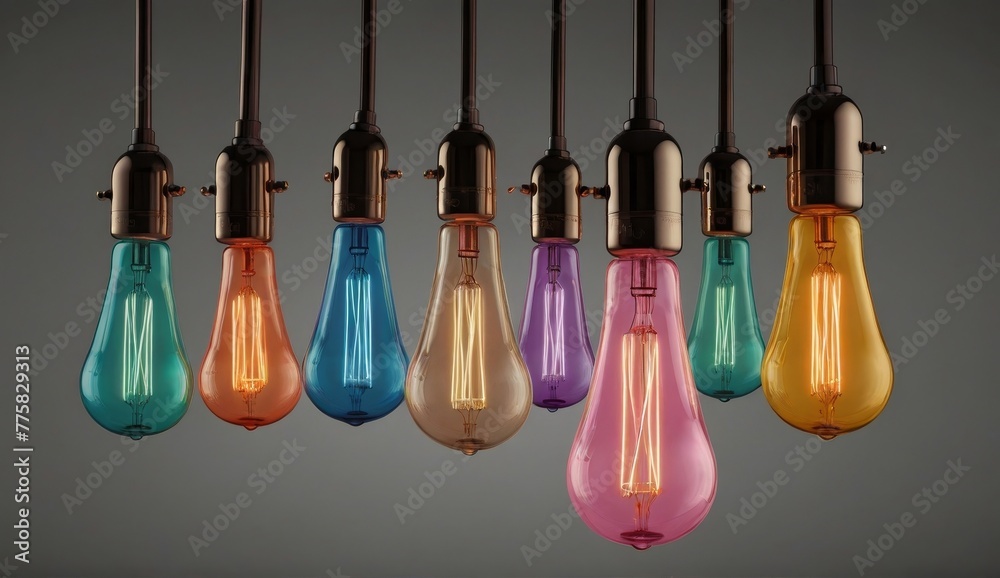 Colorful light bulbs on white background Colorful light bulbs on white background