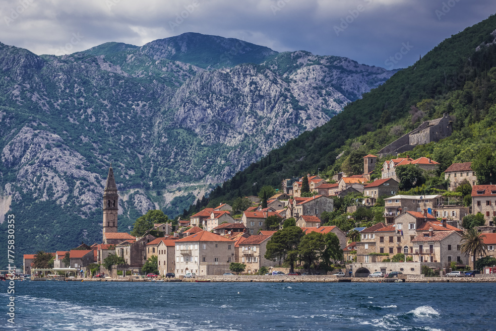 Shore of Perast old town, Bay of Kotor, Montenegro
