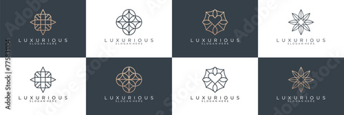 flower logo design. beauty salons, decorations, boutiques, spas, yoga, cosmetic and skin care products. premium © irfan