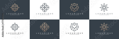 flower logo design. beauty salons, decorations, boutiques, spas, yoga, cosmetic and skin care products. premium