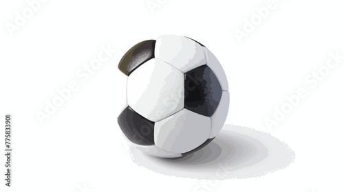 Realistic soccer ball or football ball on white background