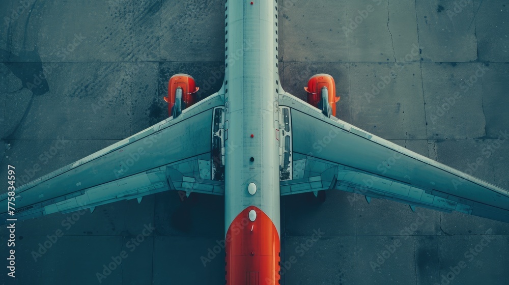 Detailed View of Aircraft Tail from Above