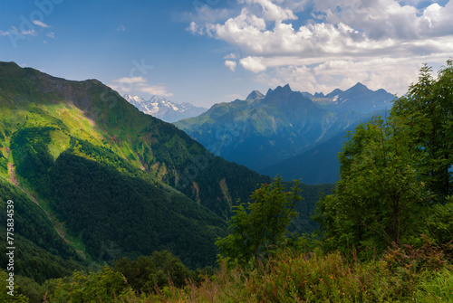 Beautiful Idyllic summer landscape in the caucasus mountains