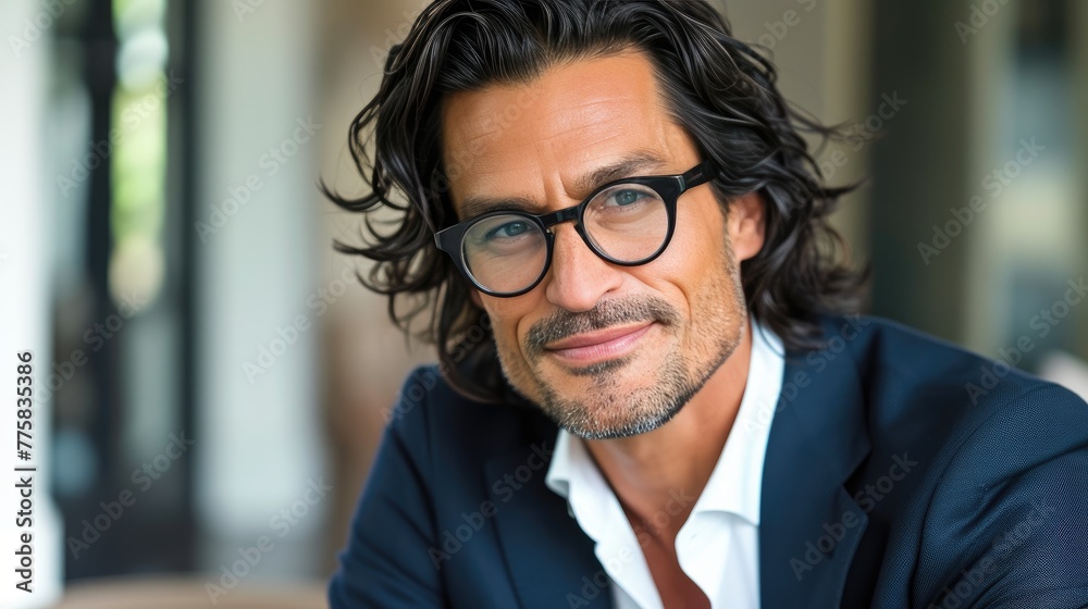 Stylish Middle-Aged Man in Business Attire Stylish Middle-Aged Man in Business Attire