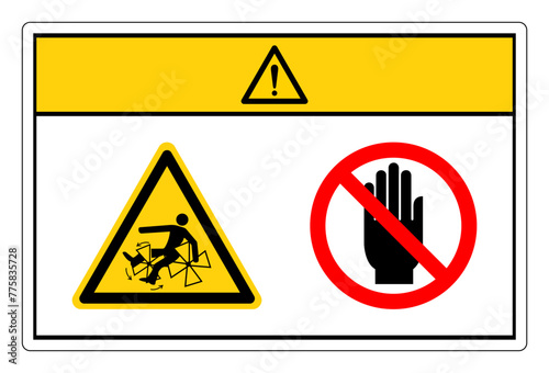 Cauton Rotating Paddles Will Crush Entangle Or Amputate Do Not Touch Symbol Sign, Vector Illustration, Isolate On White Background Label. EPS10