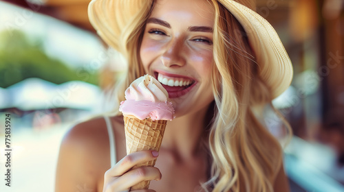woman with ice cream