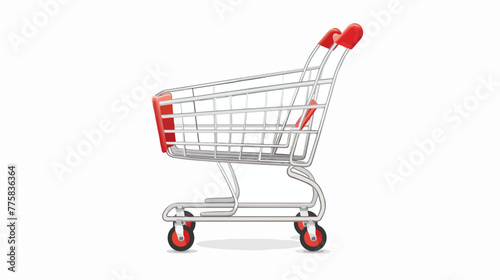 Shopping cart realistic decorative icon isolated on white