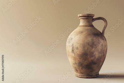 Cracked Old amphora vase. Decorative vintage. Generate Ai