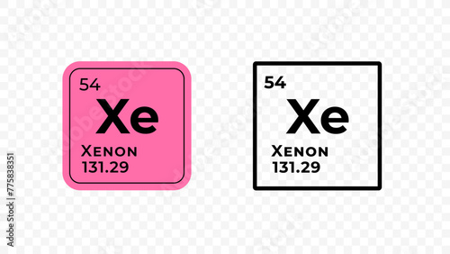 Xenon, chemical element of the periodic table vector design