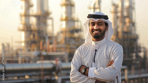 Arab man oil refinery gasoline diesel