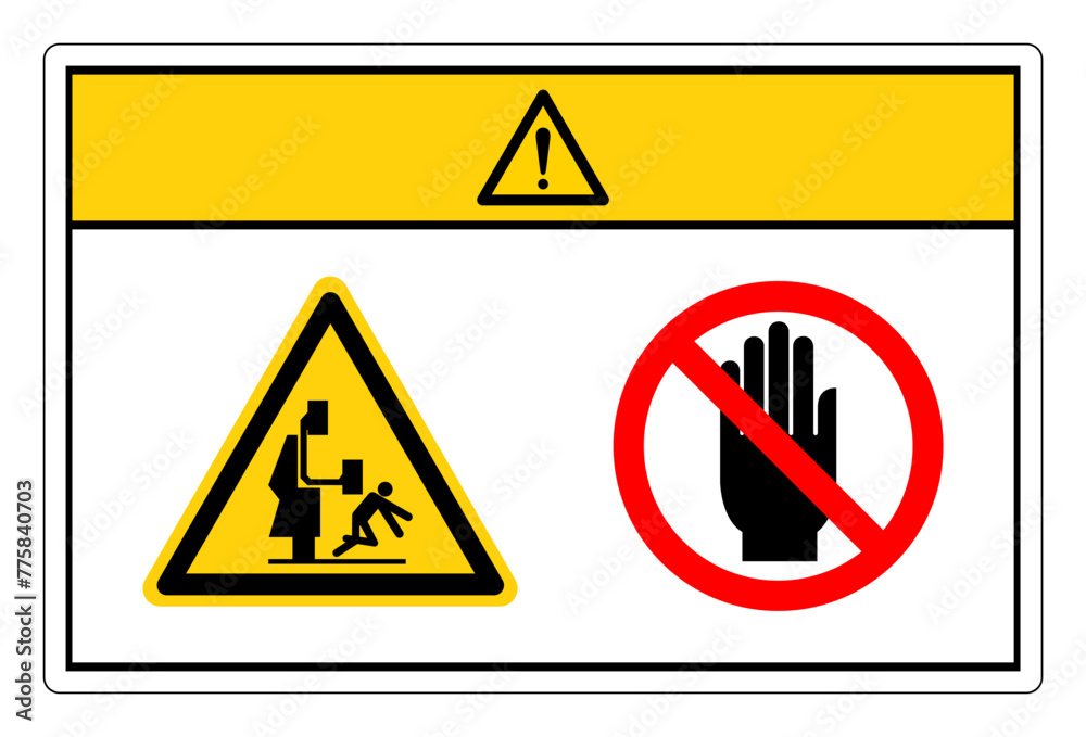 Caution Crush Or Pich Hazard Do Not Touch Symbol Sign, Vector Illustration, Isolate On White Background Label. EPS10 Caution Crush Or Pich Hazard Do Not Touch Symbol Sign, Vector Illustration, Isolate On White Background Label. EPS10