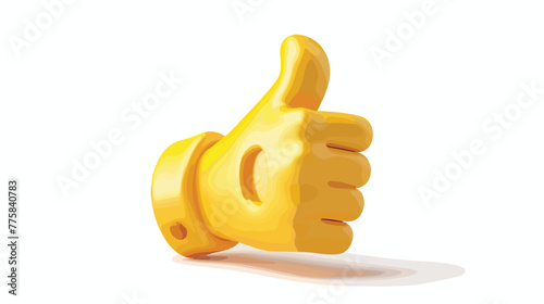 Vector illustration of yellow color thumb up emoticon photo