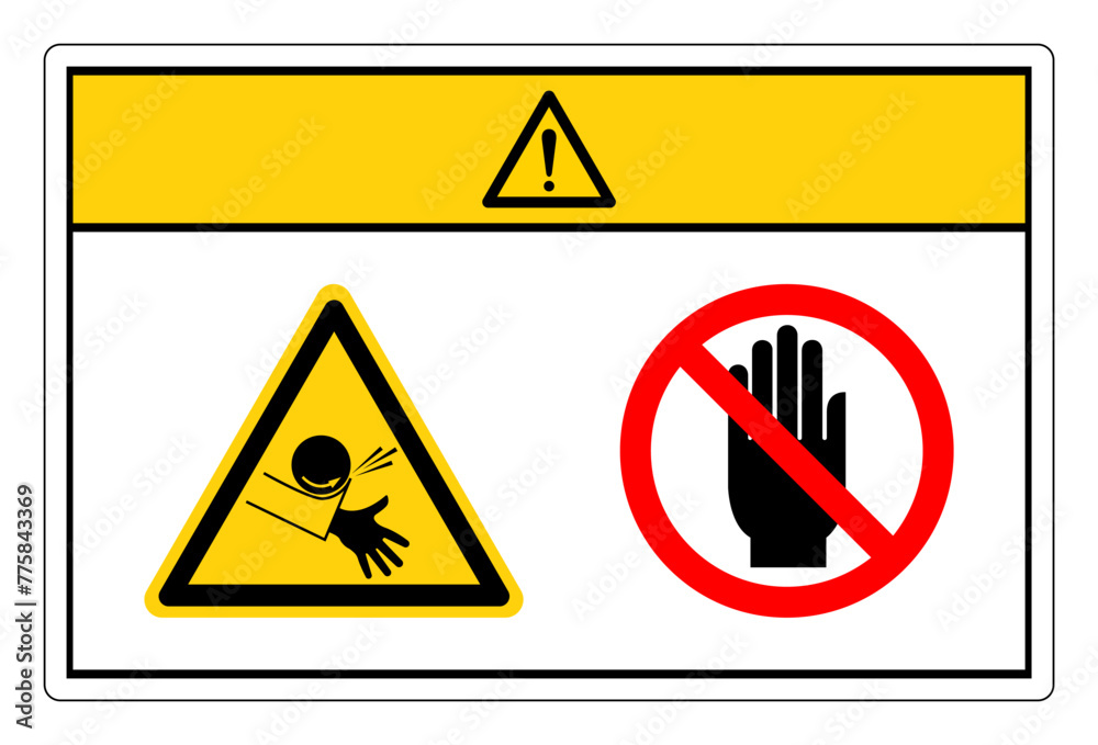 Caution Crush Hazard Do Not Touch Symbol Sign, Vector Illustration, Isolate On White Background Label. EPS10 - obrazy, fototapety, plakaty 