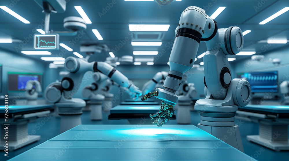 Humanoid robots practicing surgical operations according to programmed protocols to test their efficiency and skills in robotic surgery Humanoid robots practicing surgical operations according to programmed protocols to test their efficiency and skills in robotic surgery