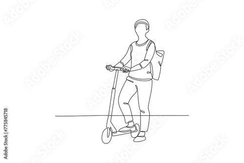 Environmentally friendly transport powered by renewable energy sources and green trasnportation. Pict of man going activity using electric scooter. Gyroboard, bicycle, scooter, scooter,skateboard. Vec
