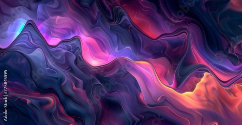 Abstract colorful fluid shapes on a dark background