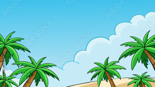 palm tree on blue background