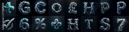 water splash lettering. AI generated illustration