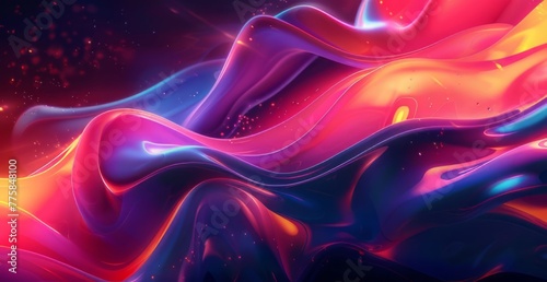 Abstract colorful fluid shapes on a dark background